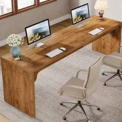 Tribesigns Desks*78.7" Two Person Desk, Wood Long Computer Desk Double Desk