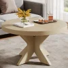 Tribesigns Coffee Tables*31.5" Wood Coffee Table, Round Center Table With Double X - Shaped Base