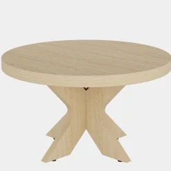Tribesigns Coffee Tables*31.5" Wood Coffee Table, Round Center Table With Double X - Shaped Base