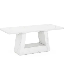 Tribesigns Desks*63" Wood Computer Desk, Faux Marble Executive Desk Office Desk