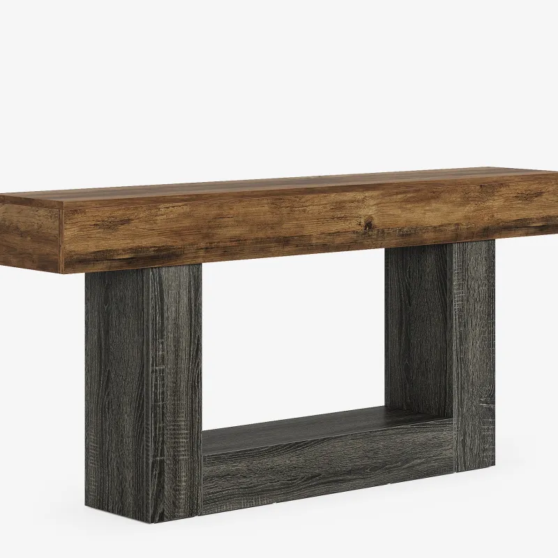 Tribesigns Console Tables|Console Tables*63" Wood Console Table, Farmhouse 2 - Tier Sofa Table Entryway Table