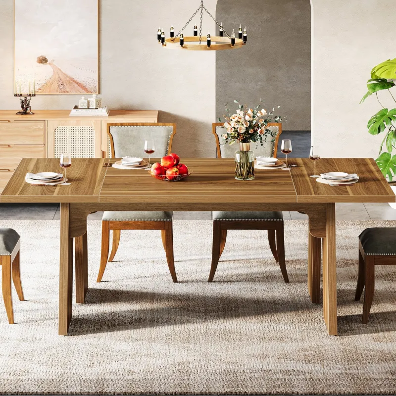 Tribesigns Dining Tables*71" Wood Dining Table, Farmhouse Kitchen Table for 6 People