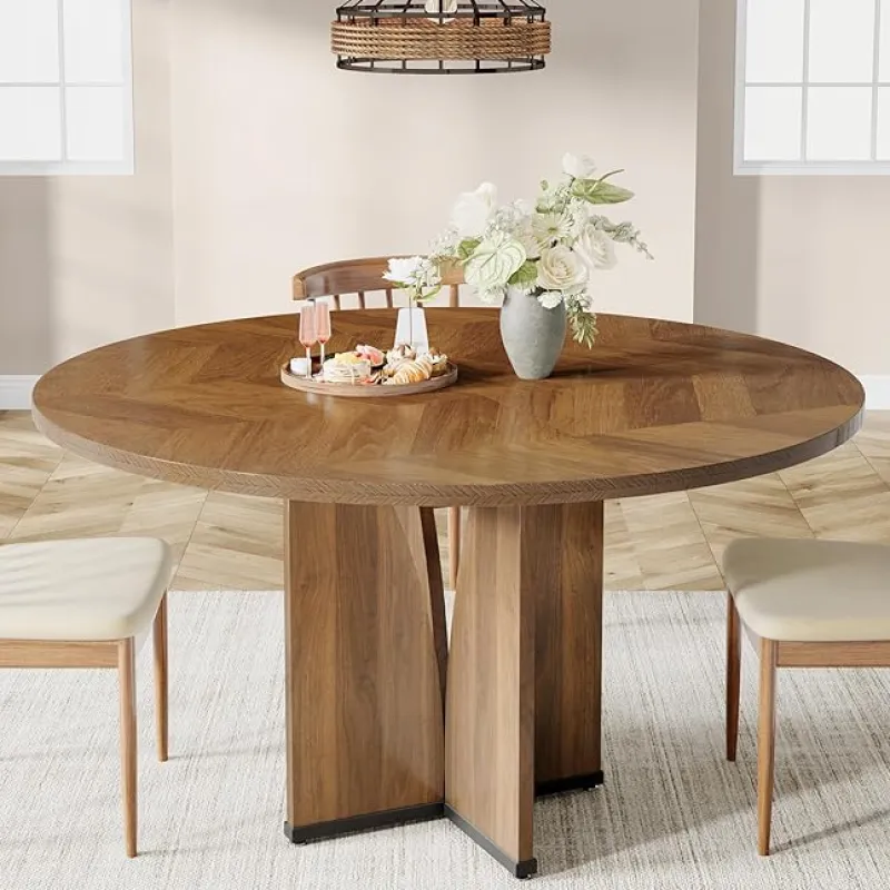 Tribesigns Dining Tables*39" Wood Dining Table, Farmhouse Kitchen Table for 4 People