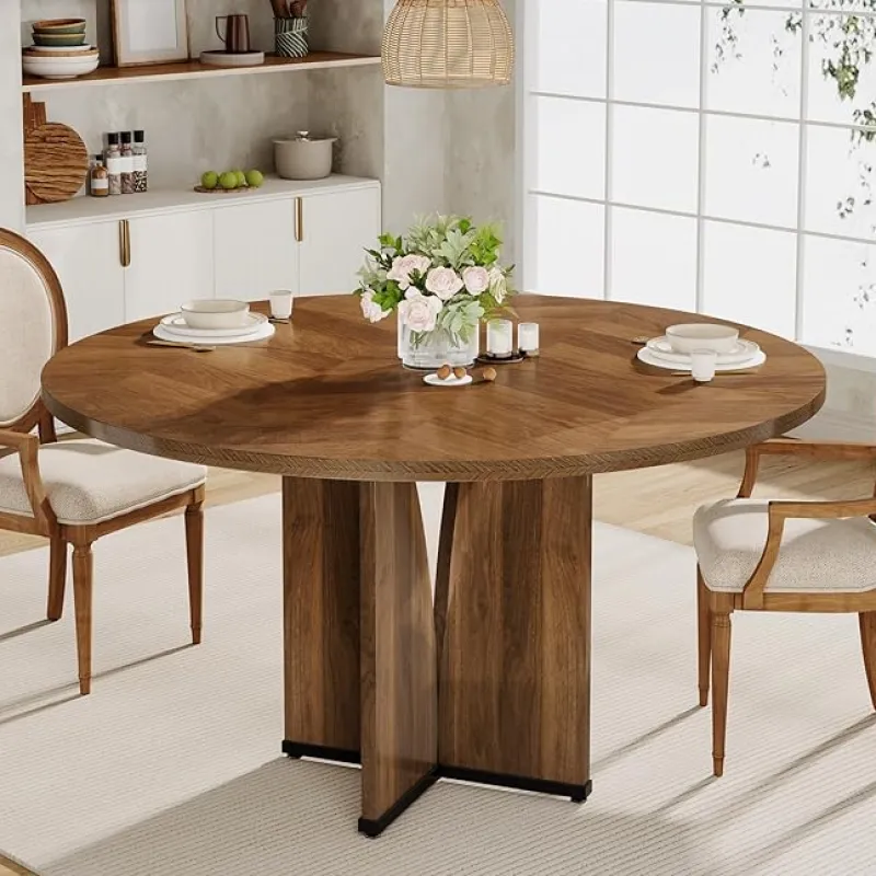 Tribesigns Dining Tables*39" Wood Dining Table, Farmhouse Kitchen Table for 4 People