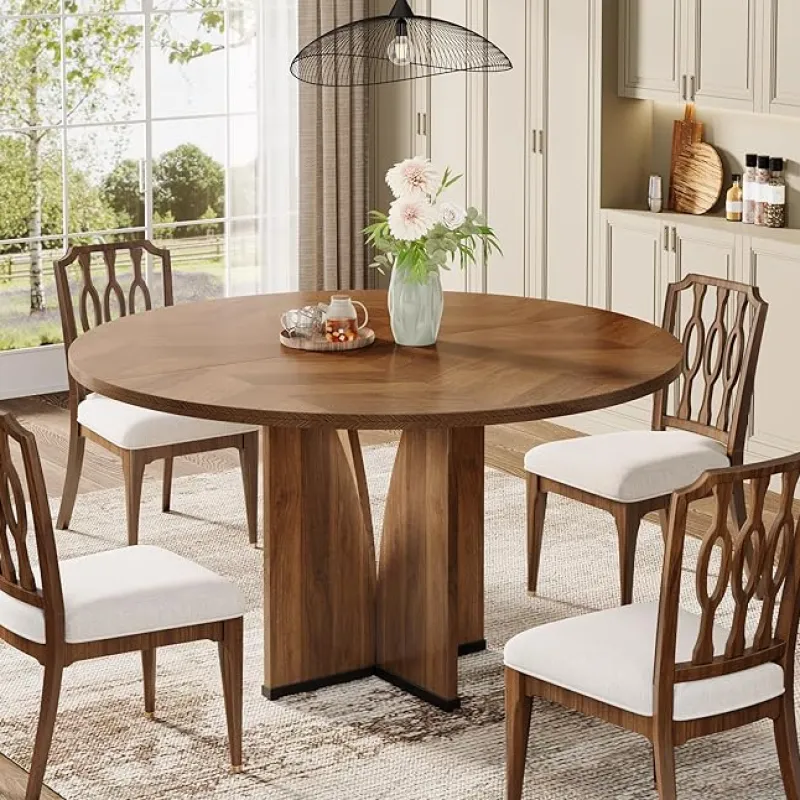 Tribesigns Dining Tables*39" Wood Dining Table, Farmhouse Kitchen Table for 4 People