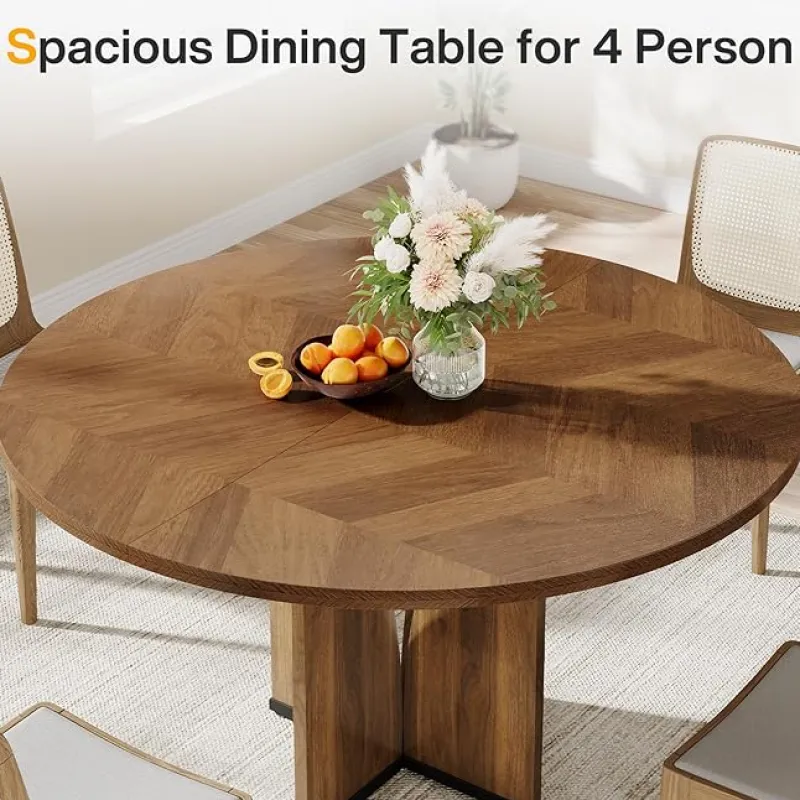 Tribesigns Dining Tables*39" Wood Dining Table, Farmhouse Kitchen Table for 4 People