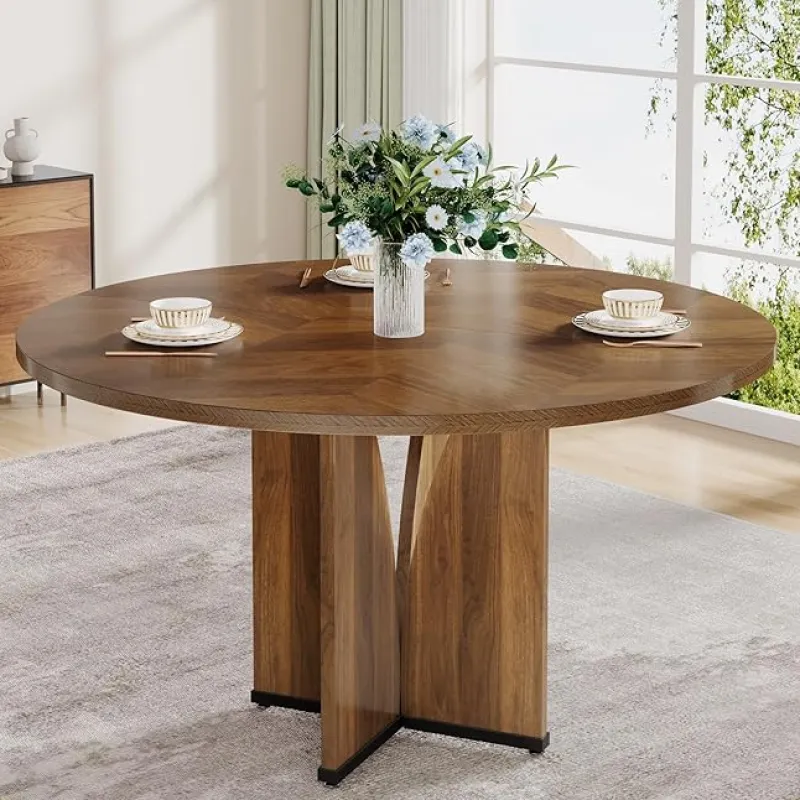 Tribesigns Dining Tables*39" Wood Dining Table, Farmhouse Kitchen Table for 4 People