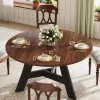 Tribesigns Dining Tables*47" Wood Dining Table, Round Kitchen Table For 4 People