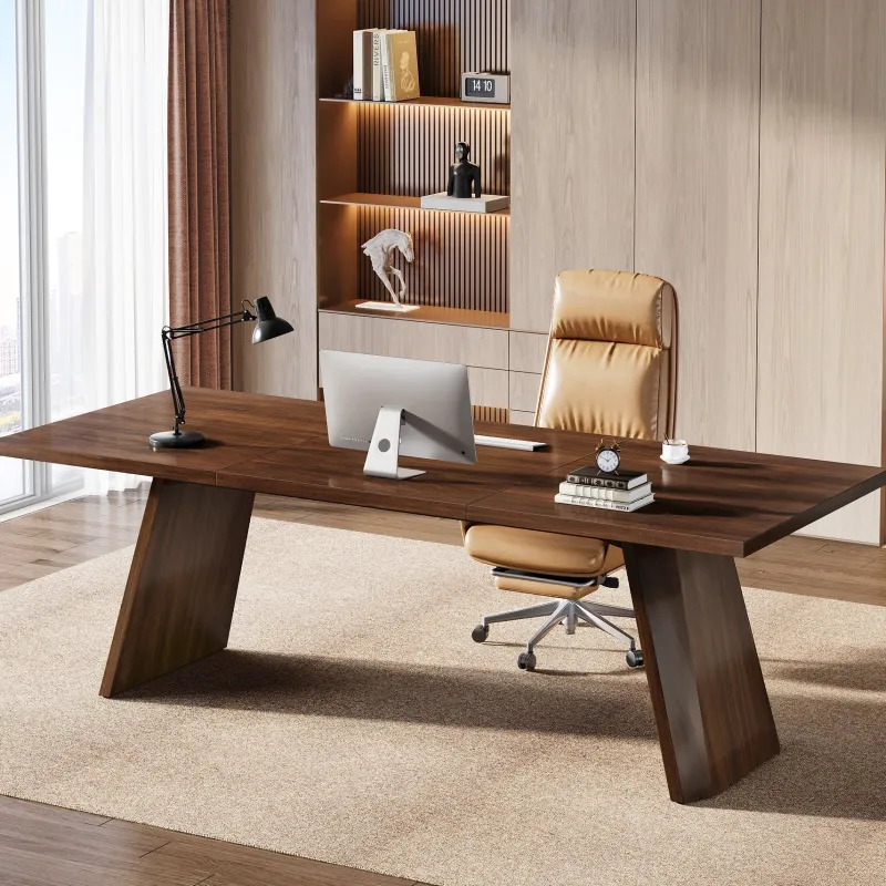 Tribesigns Desks*70.8" Wood Executive Desk, Large Home Office Computer Desk Workstation
