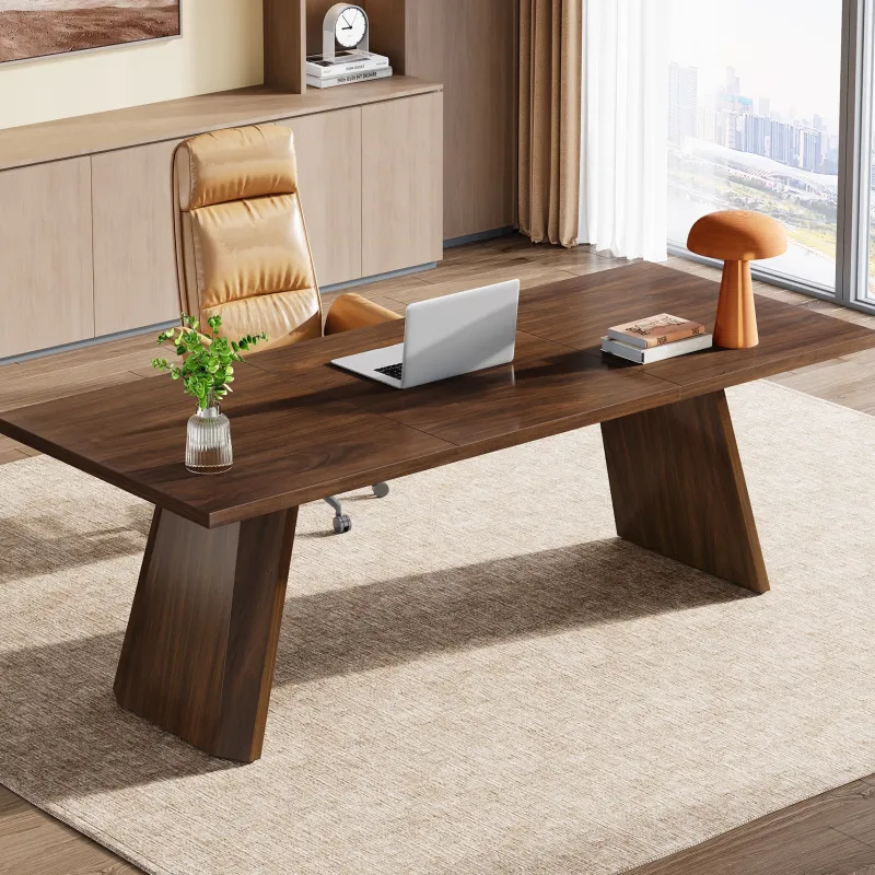 Tribesigns Desks*70.8" Wood Executive Desk, Large Home Office Computer Desk Workstation