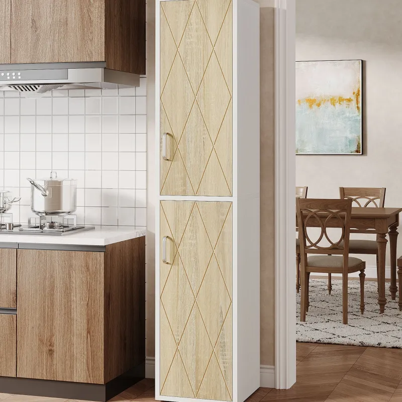 Tribesigns File Cabinets|File Cabinets*75" Wood Storage Cabinet, Free - Standing Cube Cabinet with 6 Shelves