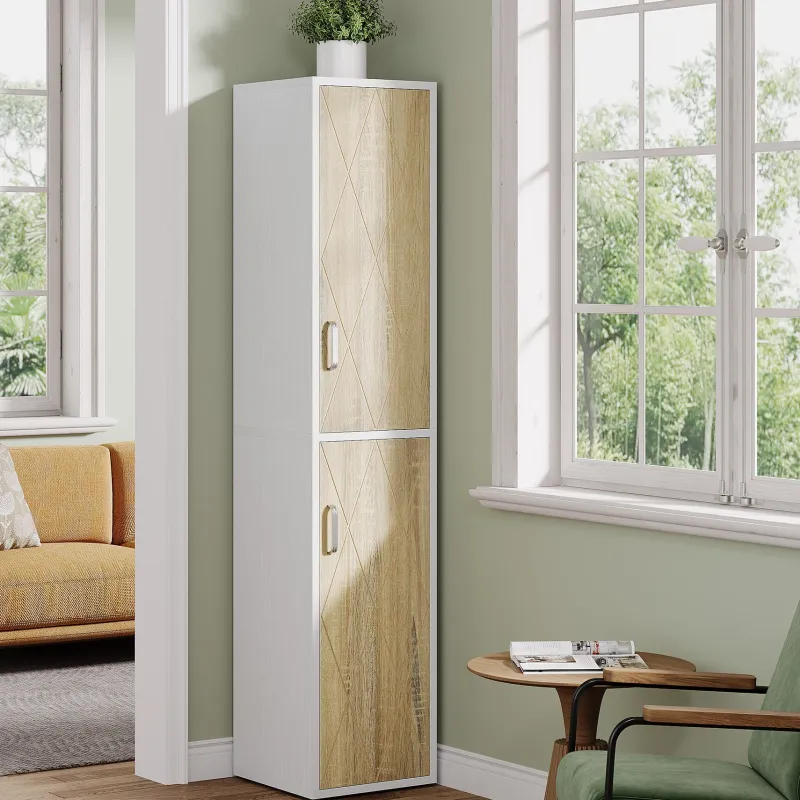 Tribesigns File Cabinets|File Cabinets*75" Wood Storage Cabinet, Free - Standing Cube Cabinet with 6 Shelves