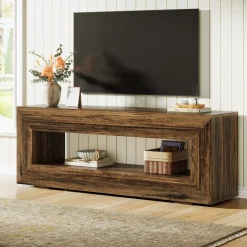 Tribesigns Tv Stands*63" Wooden Tv Stand, Farmhouse Entertainment Centers Console Table
