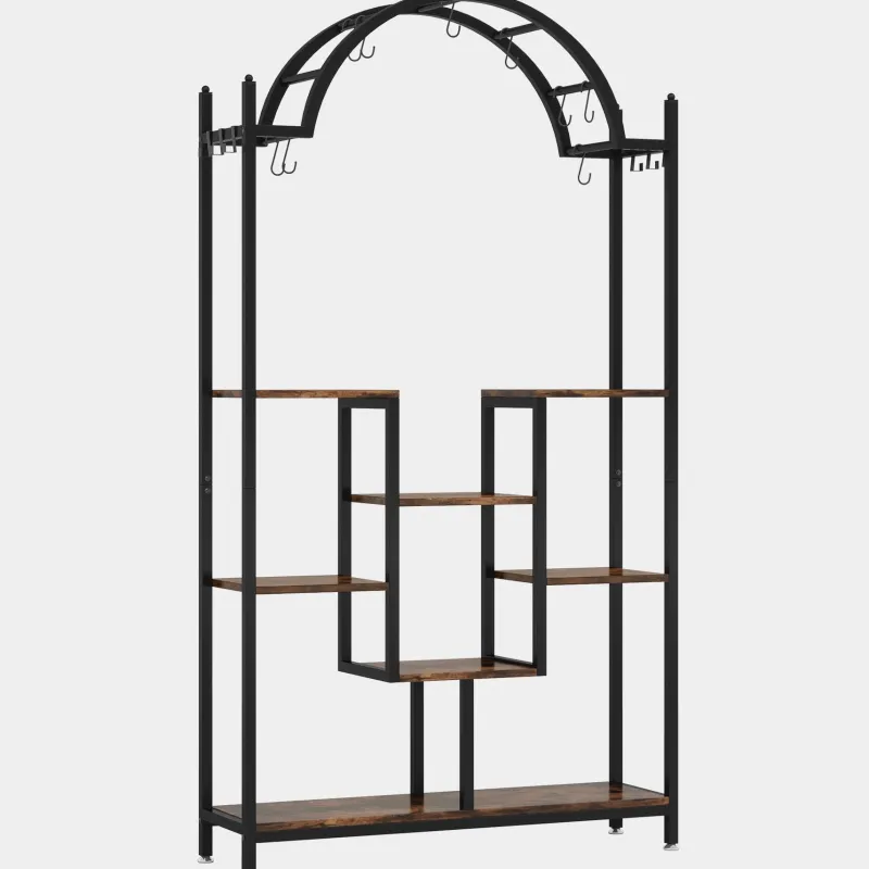 Tribesigns Plant Stands|Plant Stands*Arched Plant Stand, 74.8" Flower Stands with Hanging Hooks