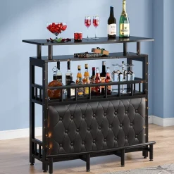 Tribesigns Bar Units*Bar Unit for Liquor, Home Entertainment Bar with Storage and Footrest