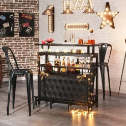 Tribesigns Bar Units*Bar Unit for Liquor, Home Entertainment Bar with Storage and Footrest