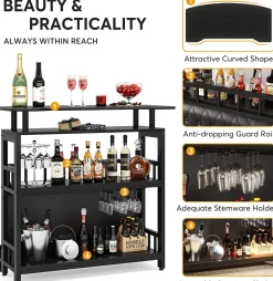 Tribesigns Bar Units*Bar Unit for Liquor, Home Entertainment Bar with Storage and Footrest