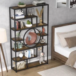 Tribesigns Bookcases & Bookshelves|Bookcases & Bookshelves*Bookshelf, 72’’ Etagere Bookcase 7-Tier Industrial Display Shelf