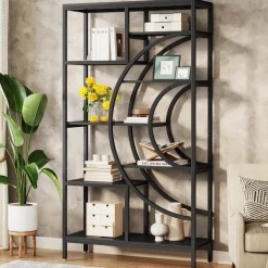 Tribesigns Bookcases & Bookshelves|Bookcases & Bookshelves*Bookshelf, 71" Geometric Bookcase, Industrial 8-Tiers Etagere Shelving Unit
