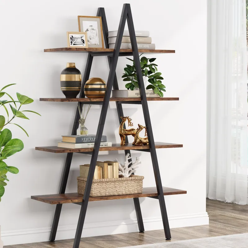 Tribesigns Bookcases & Bookshelves|Bookcases & Bookshelves*Bookshelf, A-Shaped Bookcase 4-Tier Ladder Display Shelves