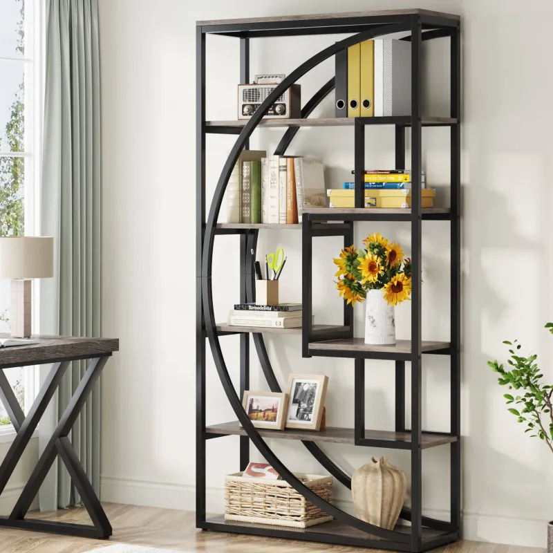 Tribesigns Bookcases & Bookshelves|Bookcases & Bookshelves*Bookshelf, Industrial Bookcase with 8 Open Storage Shelf