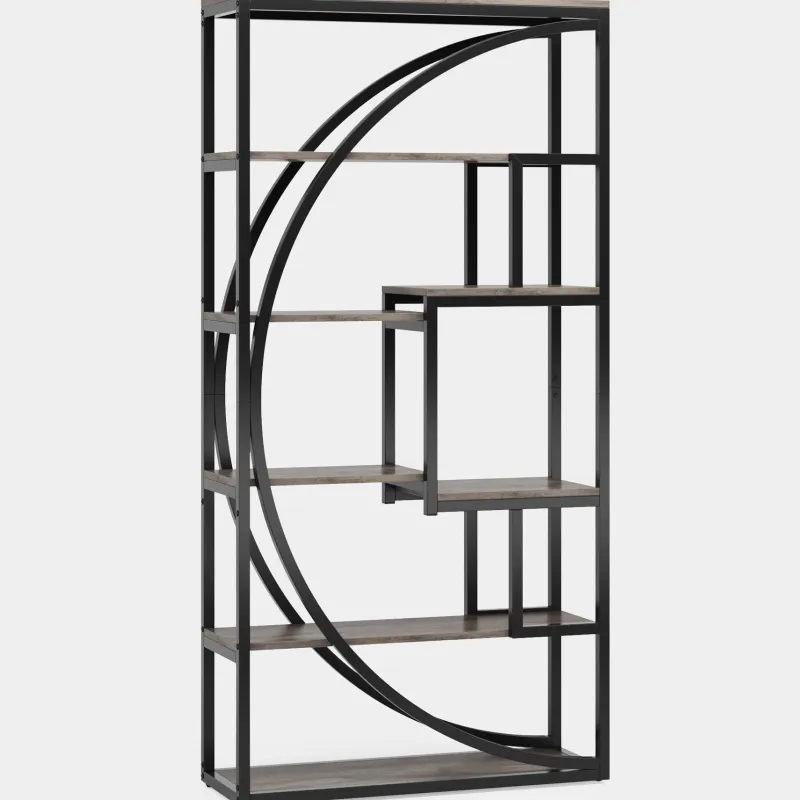 Tribesigns Bookcases & Bookshelves|Bookcases & Bookshelves*Bookshelf, Industrial Bookcase with 8 Open Storage Shelf