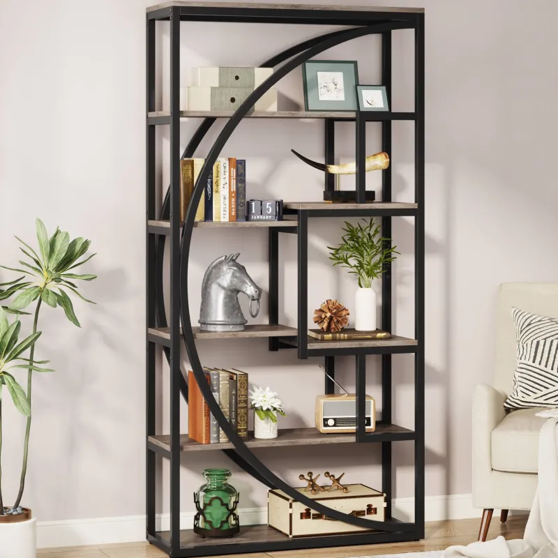 Tribesigns Bookcases & Bookshelves|Bookcases & Bookshelves*Bookshelf, Industrial Bookcase with 8 Open Storage Shelf