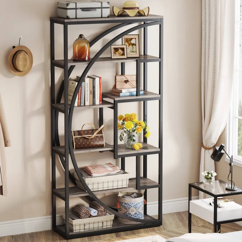 Tribesigns Bookcases & Bookshelves|Bookcases & Bookshelves*Bookshelf, Industrial Bookcase with 8 Open Storage Shelf