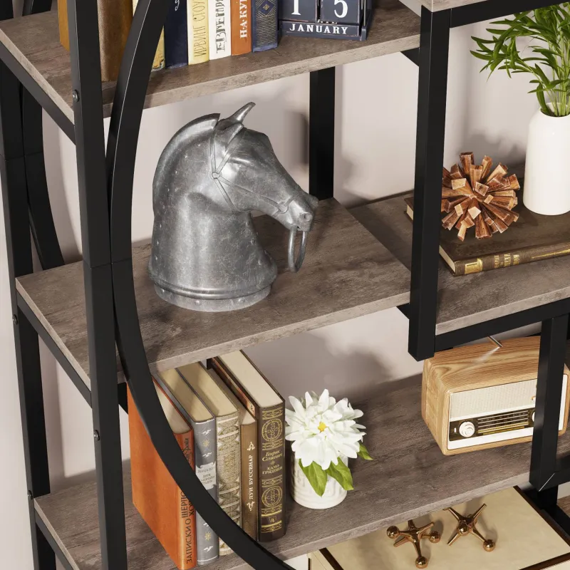 Tribesigns Bookcases & Bookshelves|Bookcases & Bookshelves*Bookshelf, Industrial Bookcase with 8 Open Storage Shelf