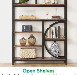 Tribesigns Bookcases & Bookshelves|Bookcases & Bookshelves*Bookshelf, Industrial 8-Tier Etagere Bookcases Open Display Shelves