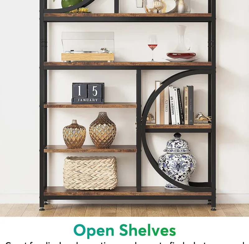 Tribesigns Bookcases & Bookshelves|Bookcases & Bookshelves*Bookshelf, Industrial 8-Tier Etagere Bookcases Open Display Shelves