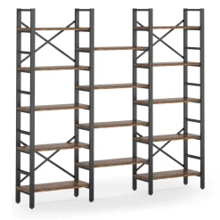 Tribesigns Bookcases & Bookshelves|Bookcases & Bookshelves*Bookshelf, Industrial Triple Wide 14 Shelves Etagere Bookcase