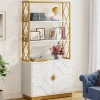 Tribesigns Bookcases & Bookshelves|Bookcases & Bookshelves*Bookshelf with Doors, 70.9" Modern Etagere Bookcase with 3 Shelves