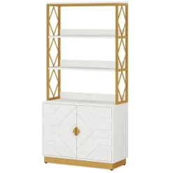 Tribesigns Bookcases & Bookshelves|Bookcases & Bookshelves*Bookshelf with Doors, 70.9" Modern Etagere Bookcase with 3 Shelves