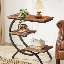 Tribesigns End & Side Tables*C - Shaped End Table, Industrial 3 - Tier Side Table for Small Space