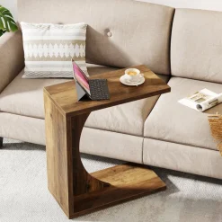 Tribesigns End & Side Tables*C - Shaped End Table, Sofa Side Table Couch Table