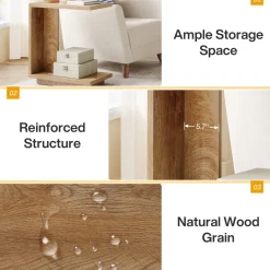 Tribesigns End & Side Tables*C - Shaped End Table, Wood Side Table Nightstand Bedside Table