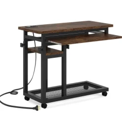 Tribesigns End & Side Tables*C Table, Mobile Portable Desk Side Table with Power Outlet