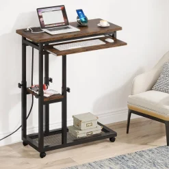 Tribesigns End & Side Tables*C Table, Mobile Portable Desk Side Table with Power Outlet
