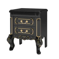 Tribesigns Nightstands*Carved Nightstand, White Bedside Table End Table with 2 Drawers