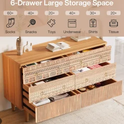 Tribesigns Chests Of Drawers*Chest of Drawers, Farmhouse Dresser Storage with 6 drawers