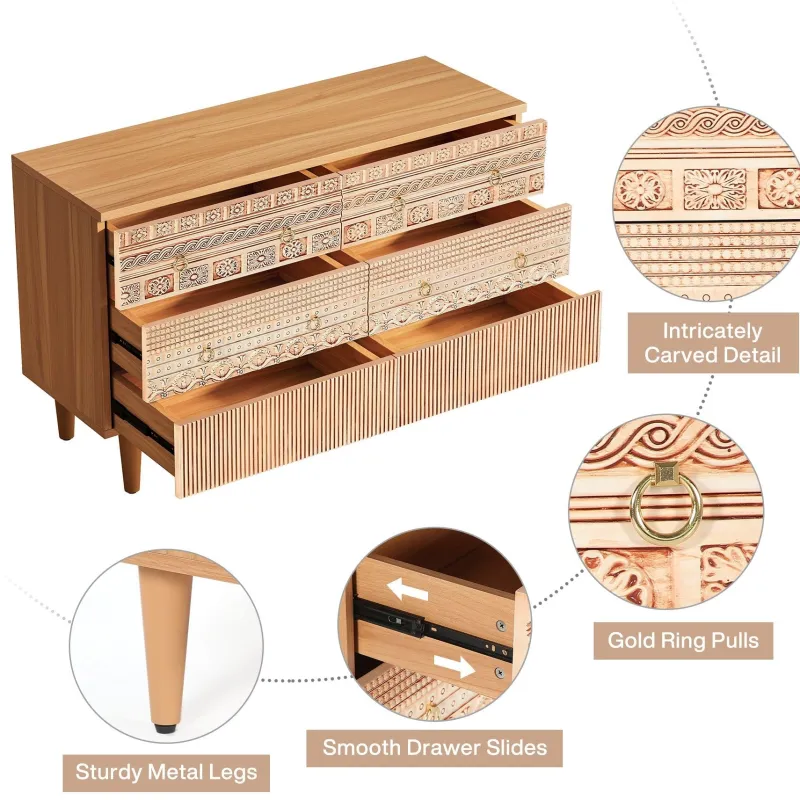 Tribesigns Chests Of Drawers*Chest of Drawers, Farmhouse Dresser Storage with 6 drawers