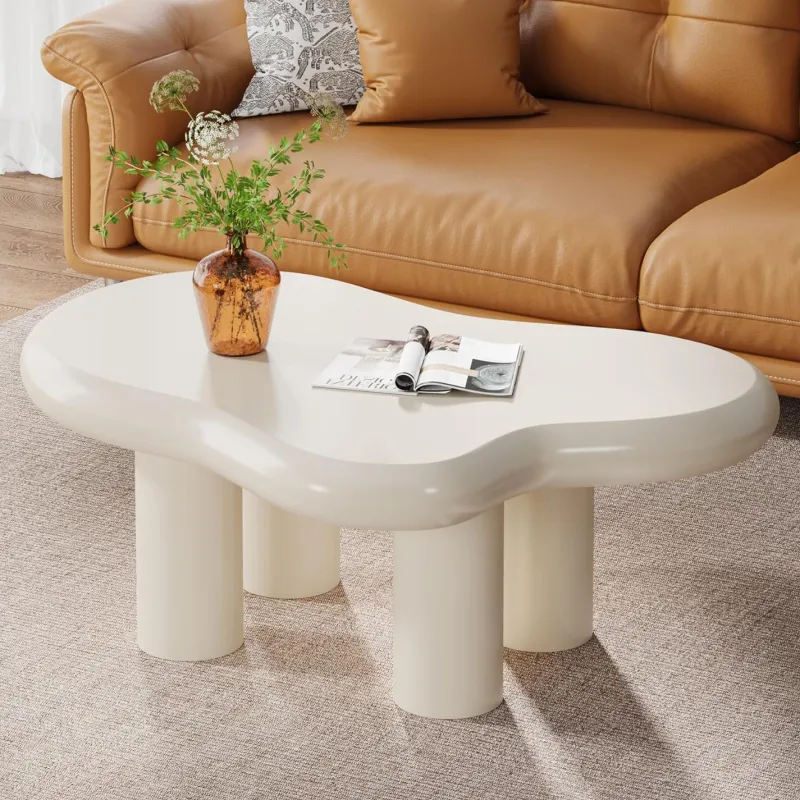 Tribesigns Coffee Tables*Cloud-Shaped Coffee Table, Modern Center Table with 4 Solid Legs