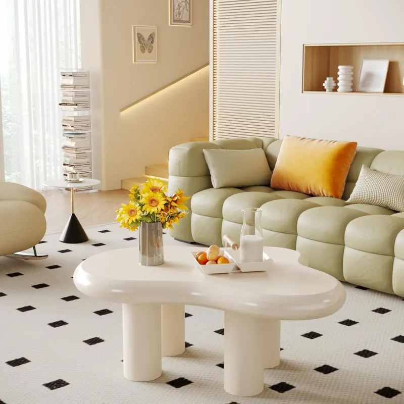 Tribesigns Coffee Tables*Cloud-Shaped Coffee Table, Modern Center Table with 4 Solid Legs