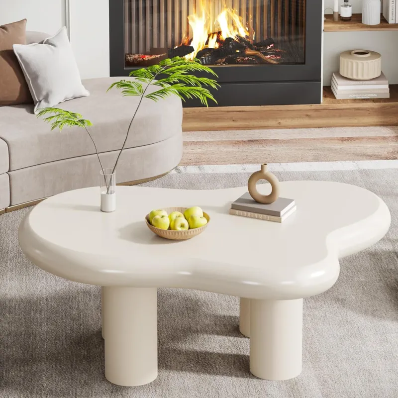 Tribesigns Coffee Tables*Cloud-Shaped Coffee Table, Modern Center Table with 4 Solid Legs