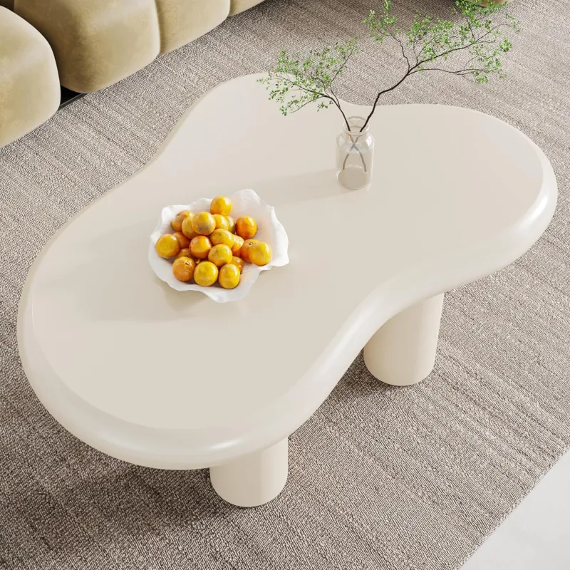 Tribesigns Coffee Tables*Cloud-Shaped Coffee Table, Modern Center Table with 4 Solid Legs