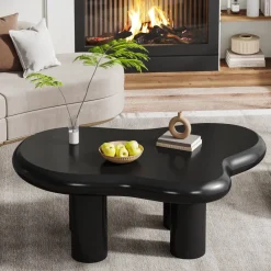 Tribesigns Coffee Tables*Cloud-Shaped Coffee Table, Modern Center Table with 4 Solid Legs