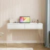 Tribesigns Desks*Computer Desk, 38" Writing Desk with 2 Drawers & Acrylic Legs