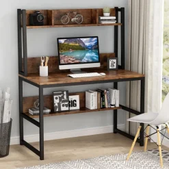 Tribesigns Desks*Computer Desk, Home Office Desk Study Desk with Hutch and Shelves