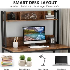 Tribesigns Desks*Computer Desk, Home Office Desk Study Desk with Hutch and Shelves